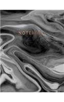 Notebook: Beautiful black marble gold bronze lettering &#9733; School supplies &#9733; Personal diary &#9733; Office notes 8.5 x 11 - big notebook 150 pages C(27 Black Marble Bronze Collection)