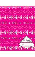 Notebook: My Note My Idea,8 x 10, 110 pages: hand-drawn-ethnic-elements-Pink: (School Notebooks)