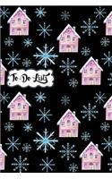 To-Do List Book - Christmas Holiday To Do Lists Journal Notebook Winter Houses Pattern 2: 100 Page Lined Book With Check Boxes For Fast and Easy List Making(16 List)