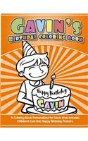 Gavin's Birthday Coloring Book Kids Personalized Books