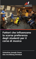 Fattori che influenzano la scarsa preferenza degli studenti per il corso di musica