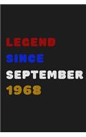 Legend Since September 1968 - Notebook Journal Birthday
