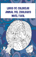 Libro de colorear - Nivel fácil - Animal del zoológico