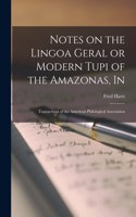 Notes on the Lingoa Geral or Modern Tupi of the Amazonas, In: Transactions of the American Philological Association