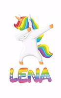 Lena: Lena Journal Notebook Dabbing Unicorn Rainbow