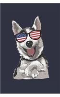 Husky Journal - Husky Notebook - Fourth Of July Gift for Husky Lovers