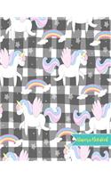 Unicorn Notebook: Cute Kawaii Journal and Diary Large 8.5 x 11 Matte Cover with Blank Lined Ruled White Paper Interior - Perfect for School, Gifts for Kids (Girls and