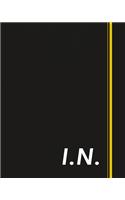 I.N.: Classic Monogram Lined Notebook Personalized With Two Initials - Matte Softcover Professional Style Paperback Journal Perfect Gift for Men and Women