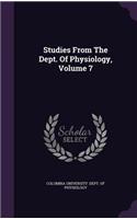 Studies from the Dept. of Physiology, Volume 7