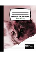 Composition Notebook: Beautiful Wide Ruled Paper Notebook Journal - Cute Cat Blank Lined Workbook for Teens Kids Students Girls for Home School College for Writing Notes.