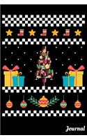 Journal: 120 Blank Lined Pages - 6" x 9" Notebook With Funny Christmas Wine Tree Print On The Cover