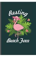 Resting Beach Face: Cool Animated Animal Design Blank Journal For Beach Lover Family Gift (6"x9") Lined Notebook to write in