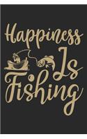 Happiness is fishing: Fishing Log Book for kids and men, 120 pages notebook where you can note your daily fishing experience, memories and others fishing related notes.