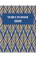 Yearly Planner 2020: Classic Blue Art, Yearly Calendar Book 2020, Weekly/Monthly/Yearly Calendar Journal, Large 8.5" x 11" 365 Daily journal Planner, 12 Months Calendar,