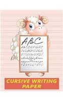 Cursive Writing Paper: Handwriting Practice Workbook for Kids - Sheep(3 Blank Cursive Stationery)