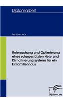 Untersuchung und Optimierung eines solargestützten Heiz- und Klimatisierungssystems für ein Einfamilienhaus: (German)