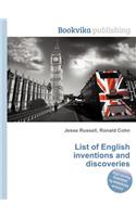 List of English Inventions and Discoveries