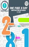 5 min math drills One page a day subtraction between 1 & 30