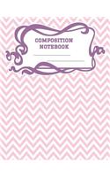 Composition Notebook: A 8.5x11 Inch Matte Softcover Paperback Notebook Journal With 120 Blank Lined Pages - College Ruled - Geometric Pattern Pink Zig Zag Lines