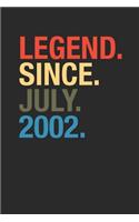 Legend July 2002: Graph Paper Journal (6 X 9 - 120 Pages/ 5 Squares per inch) for Birthday Gift Idea
