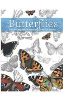 Butterflies Distressing nature coloring books for adults