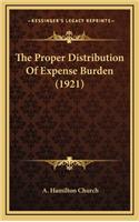 The Proper Distribution of Expense Burden (1921)