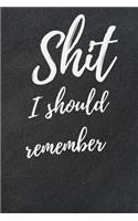 Shit I should remember: Internet Password Logbook, Journal & Notebook, Log Book For Disorganized People