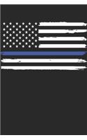 Police Officer Notebook - Thin Blue Line USA Flag - Gift for Police Officers And Law Enforcement Officers - Law Enforcement Diary