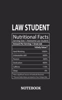 Nutritional Facts Law Student Awesome Notebook