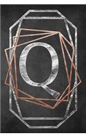 Chalkboard Foiling Minimalist Letter Notebook - Q