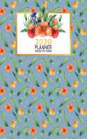 Blue & Orange Floral 2020 Week to View Planner