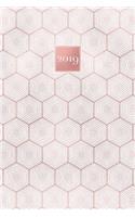 2019: A5 Diary Planner Journal Week on 2 Pages Horizontal Layout Rose Gold Hexagon Geometric Pattern(5 Rose Gold Diaries 2019)