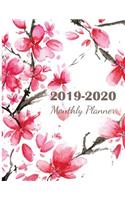 2019-2020 Monthly Planner: 24 Months - January 2019 to December 2020 for to Do List Journal, Notebook Planner and Academic Schedule - Cherry Blossom Design