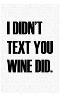 I Didnt Text You Wine Did