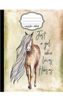 Just a Girl Who Loves Horses Composition Notebook: Composition Notebook, 4x4 Quad Rule Graph Paper for School / Work / Journaling