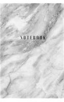 Notebook: Gray Marble Unlined Notebook - Blank Journal (6 x 9 inches) - 100 pages, Glossy Cover