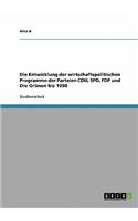 Die Entwicklung der wirtschaftspolitischen Programme der Parteien CDU, SPD, FDP und Die Grünen bis 1990: (German)