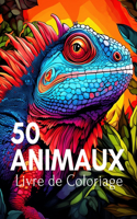 Livre de Coloriage 50 Animaux: Pages Faciles à Colorier Représentant des Animaux de la Ferme