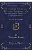 Correspondenz-Blatt Der Deutschen Gesellschaft Für Anthropologie, Ethnologie Und Urgeschichte, Vol. 34: Januar U. Februar 1903 (Classic Reprint)