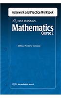 Holt McDougal Mathematics: Homework and Practice Workbook Course 2