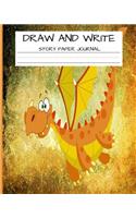 Draw and Write Story Paper Journal: Notebook for Kids Orange Dinosaur
