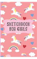Sketchbook for Girls: Unicorn Sketch Book for Girls - 6 X 9 100 Blank Pages for Drawing in