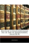 Deutsche Litteraturdenkmale Des 18. Und 19. Jahrhunderts, Issues 82-90