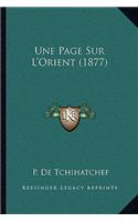 Une Page Sur L'Orient (1877)