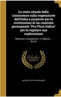 Lo stato attuale delle conoscenze sulla vegetazione dell'Italia e proposte per la costituzione di un comitato permanente 