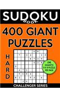 Sudoku Book 400 Hard GIANT Puzzles: Sudoku Puzzle Book With One Gigantic Large Print Puzzle Per Page, One Level of Difficulty