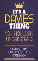 It's A Davies Thing You Wouldn't Understand Large (8.5x11) College Ruled Notebook