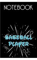 BASEBALL PLAYER Notebook, Simple Design