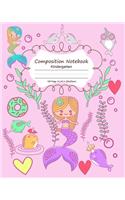 Composition Notebook Kindergarten: Pink notebook with Cute Unicorn Narwhal Underwater World Design&#65307;Kindergarten to 2nd Grade Students, 100 Story Paper Pages (50 sheets)&#65307;
