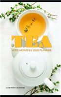 Tea Note Monthly 2020 Planner 12 Month Calendar